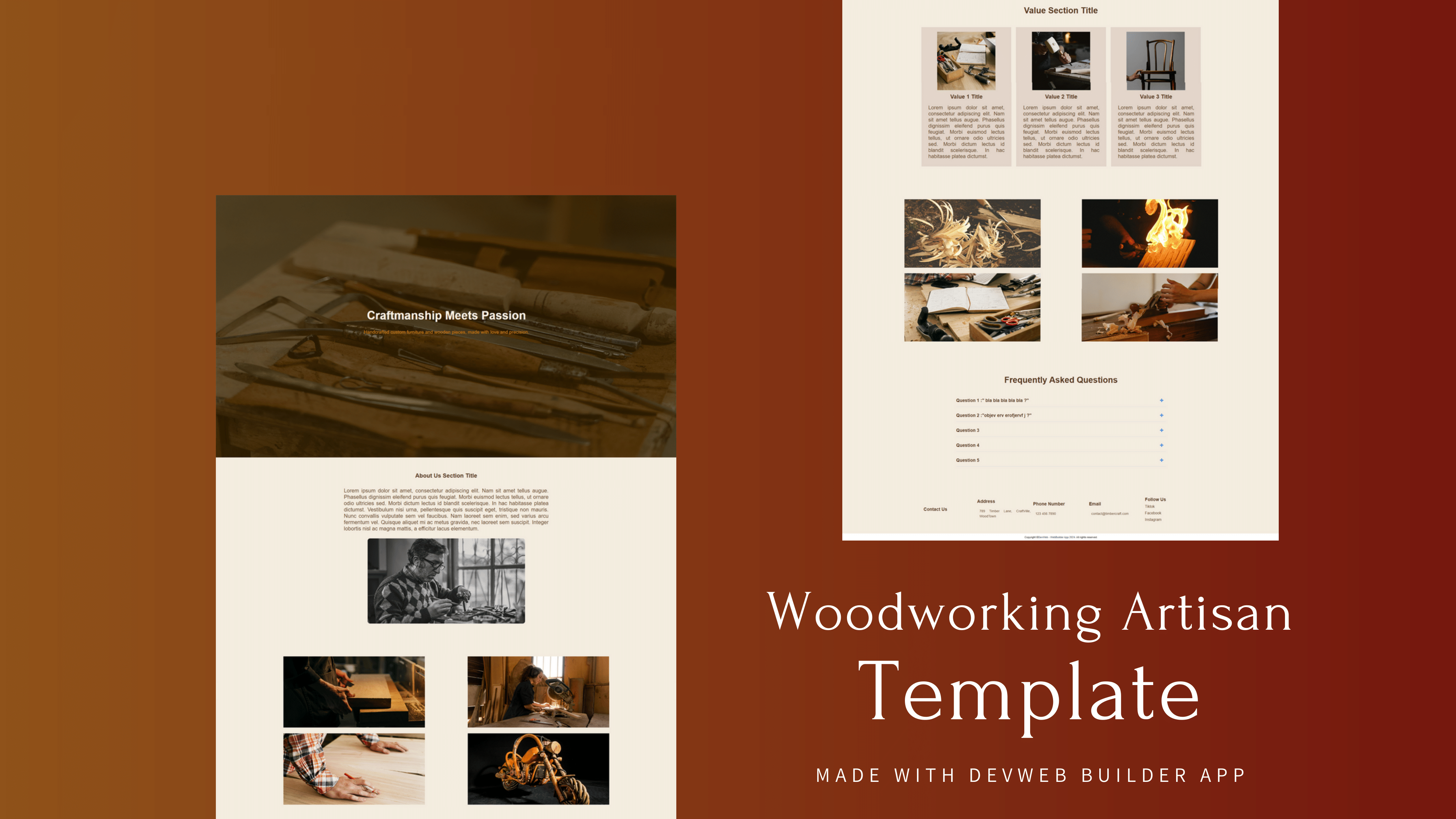 maquette woodworking artisan portfolio agencedevweb